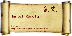 Hertel Károly névjegykártya